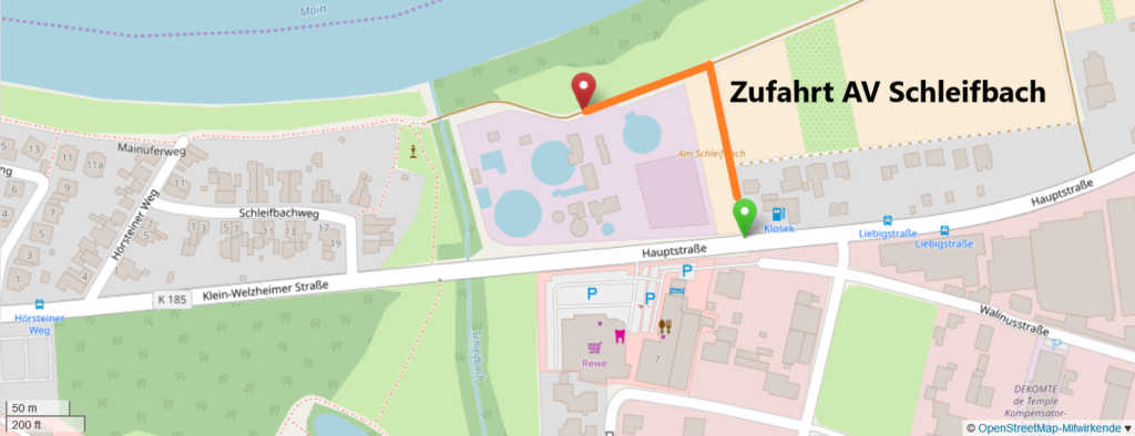 Anfahrtsszkizze zum AV Schleifbach