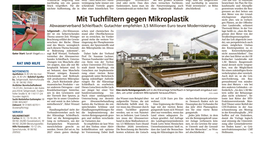 Presseartikel: Mit Tuchfilter gegen Mikroplastik - Offenbach Post 29.01.2021